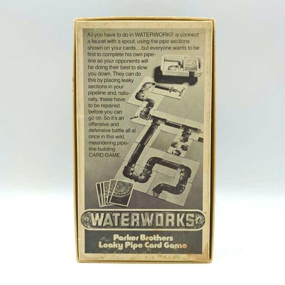 Waterworks Parker Brothers Leaky Pipe Card Game 110 Cards 8 Pipes Facsimile Inst - Picture 2 of 3